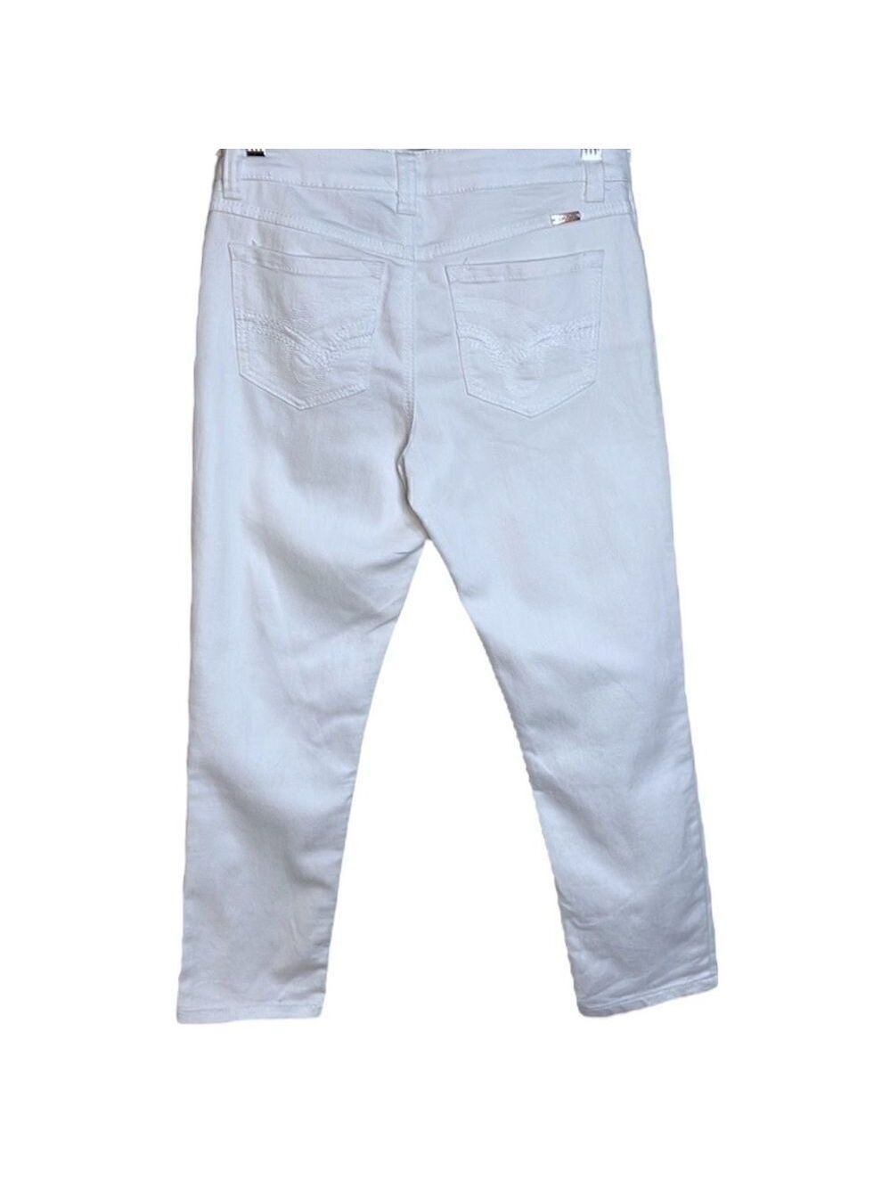 INC Denim Skinny Leg Regular Fit Crop, Women’s Size 4/27, White Jeans, Low Rise - Picture 3 of 6